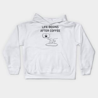 Life Begin After Coffee Kids Hoodie